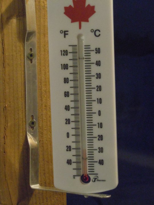 Thermometer this morning at 7 AM